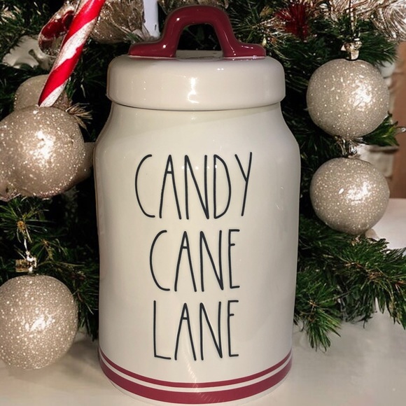🛍️ Rae Dunn candy cane lane canister jar New with tags - Picture 1 of 5